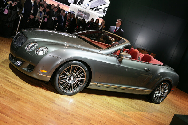 Bentley convertible at auto show