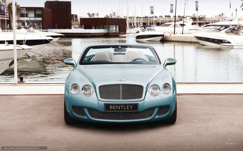 Bentley convertible at marina