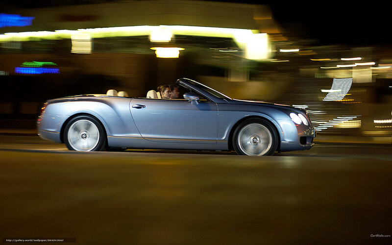 Bentley convertible at night