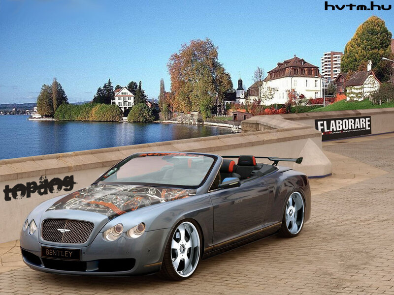 Bentley convertible by lake