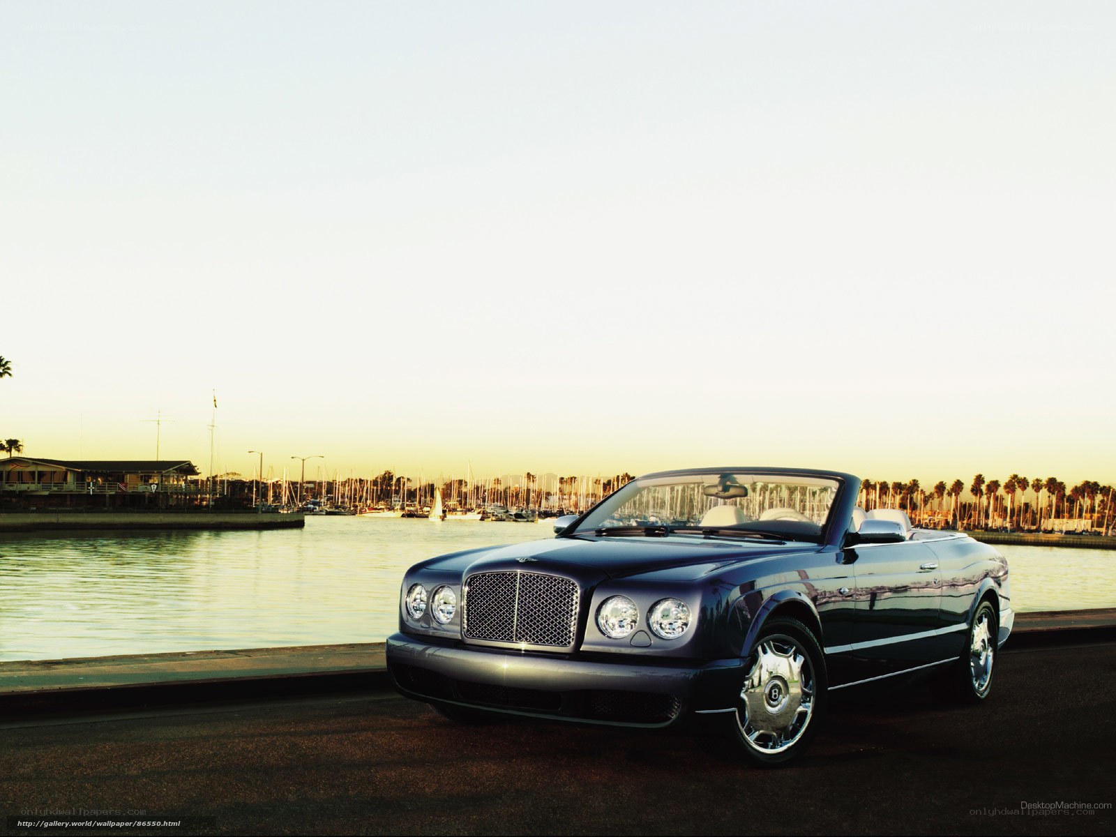 Bentley convertible by the harbor