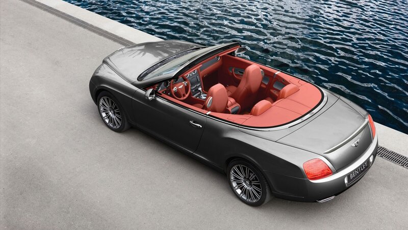 Bentley convertible by the water