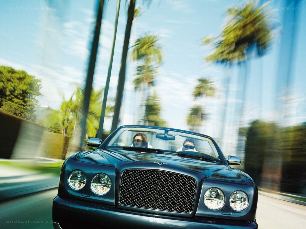 Bentley convertible in motion