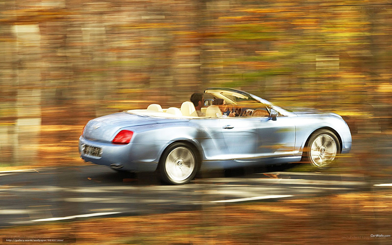 Bentley convertible in motion