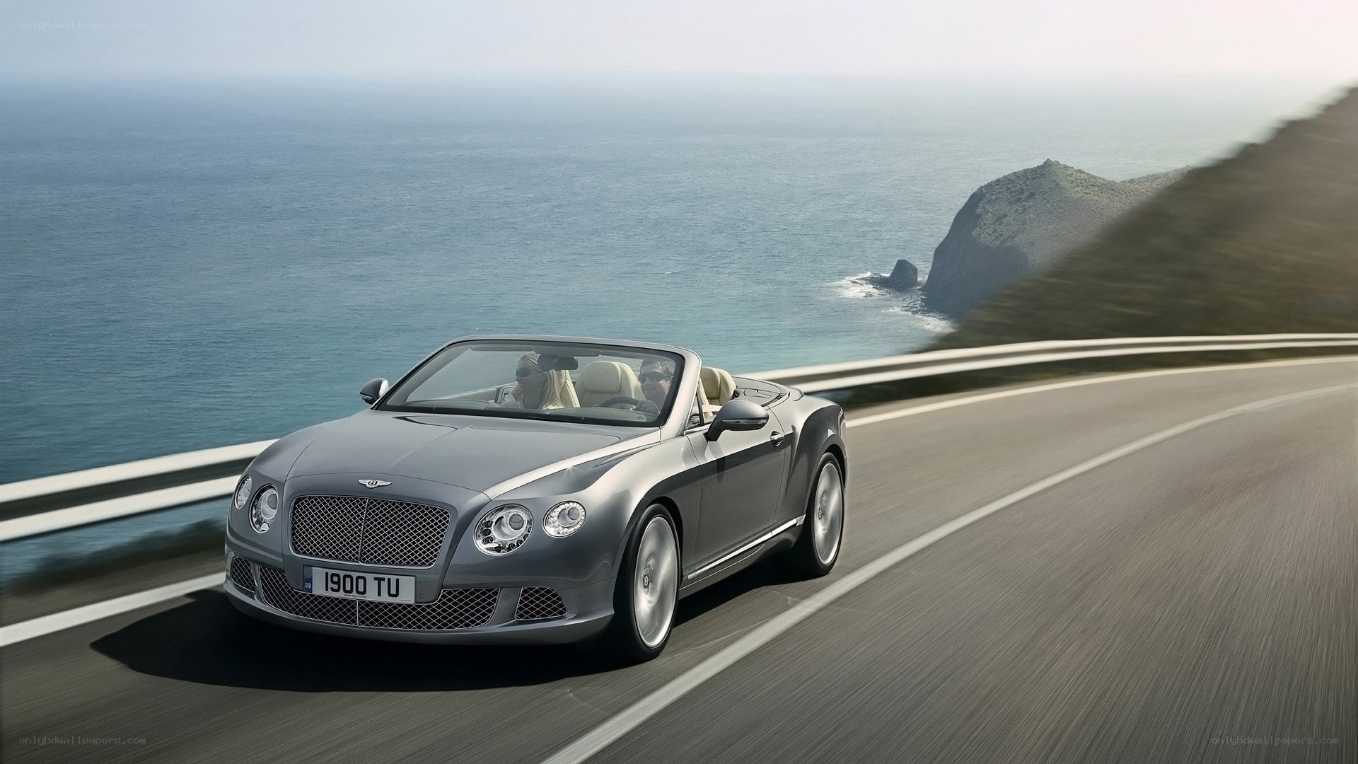 Bentley convertible on coastal road