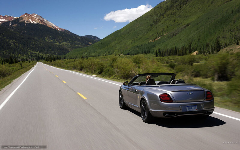 Bentley convertible on mountain road