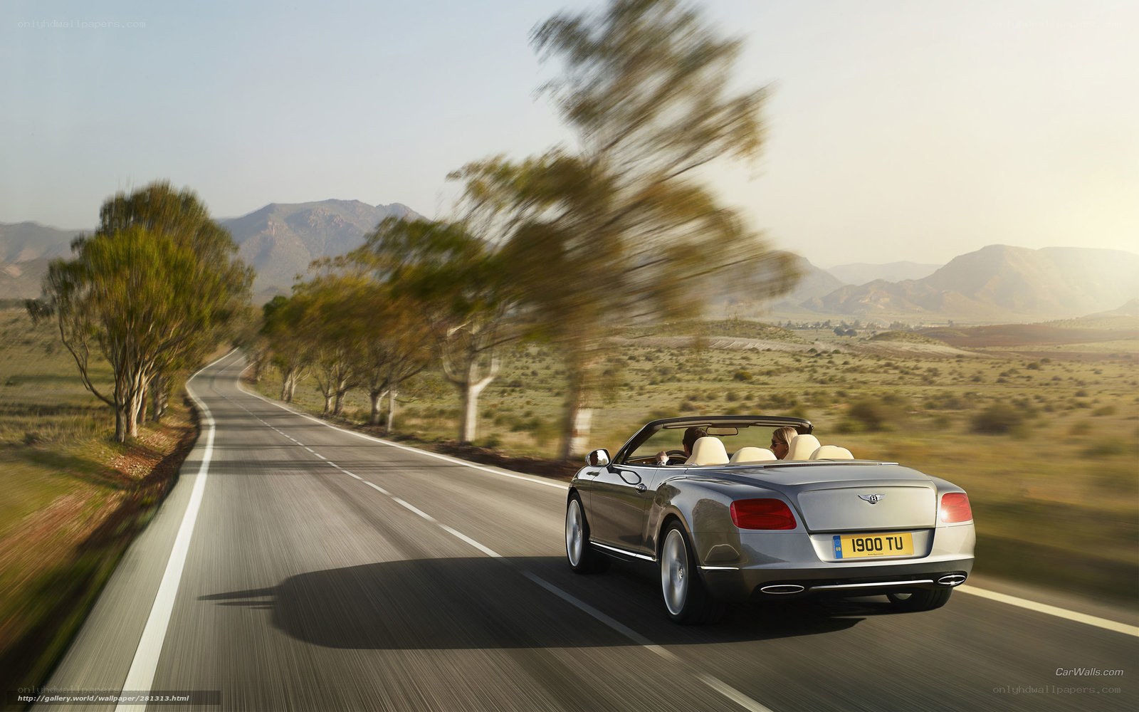 Bentley convertible on scenic road