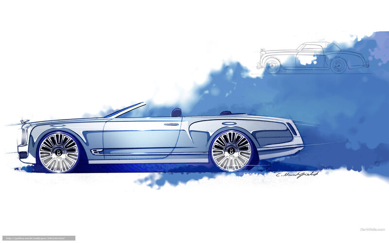 Bentley Convertible Sketch — Blue