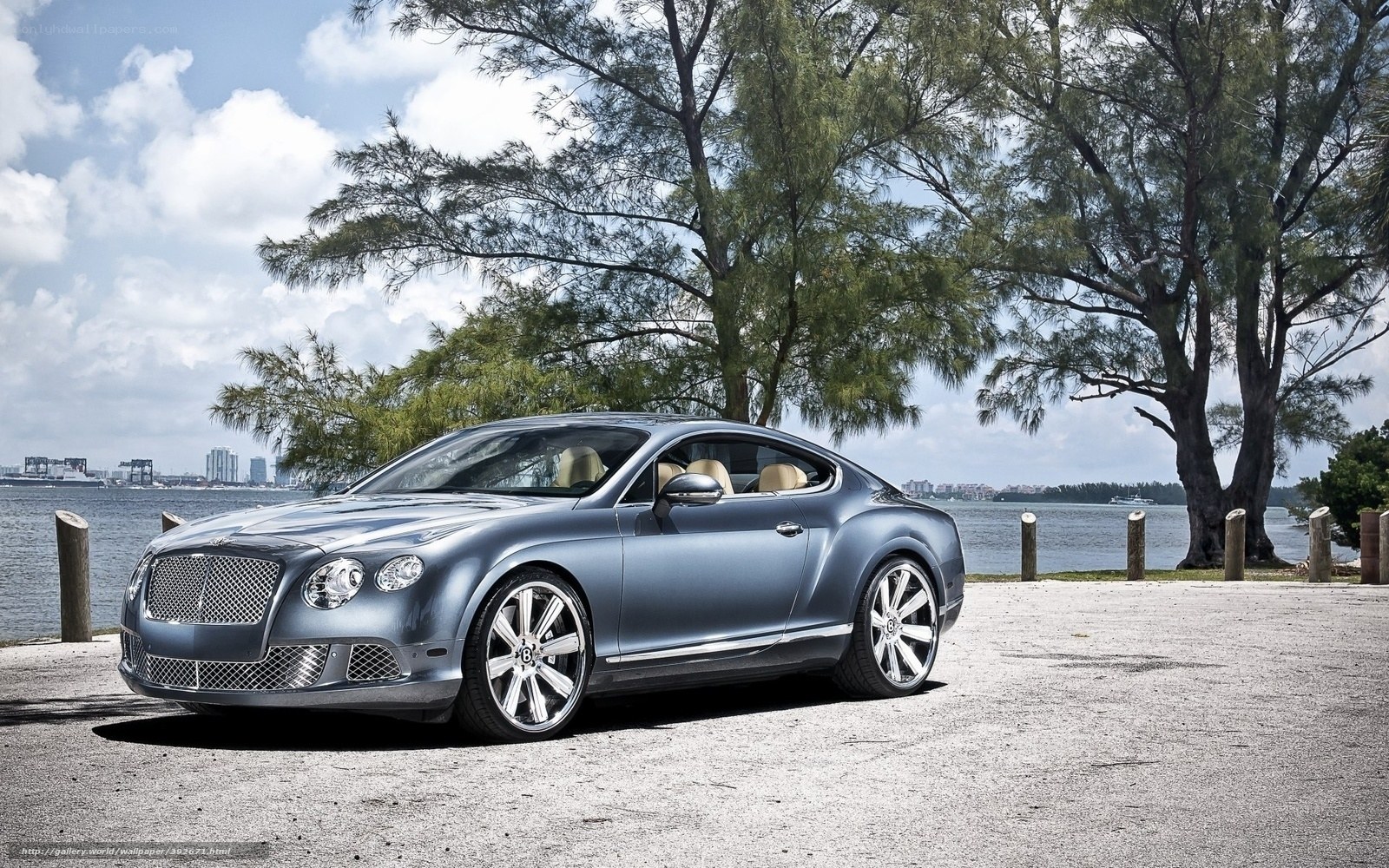 Bentley coupe by the water