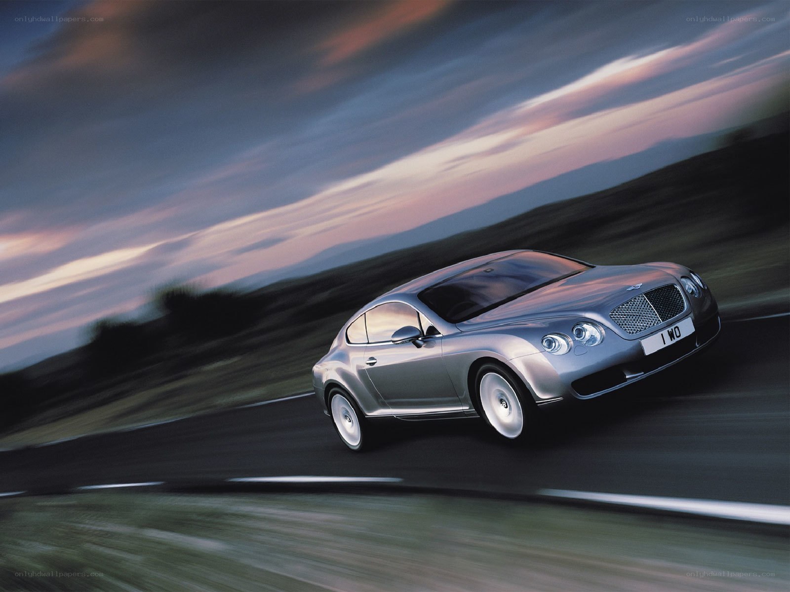 Bentley coupe in motion