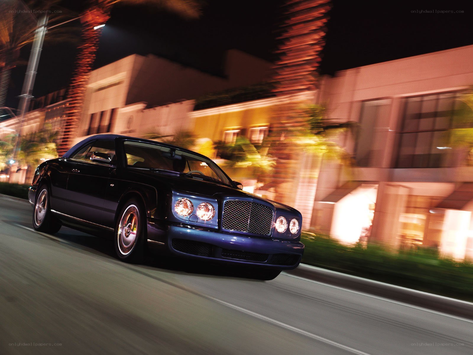 Bentley driving at night