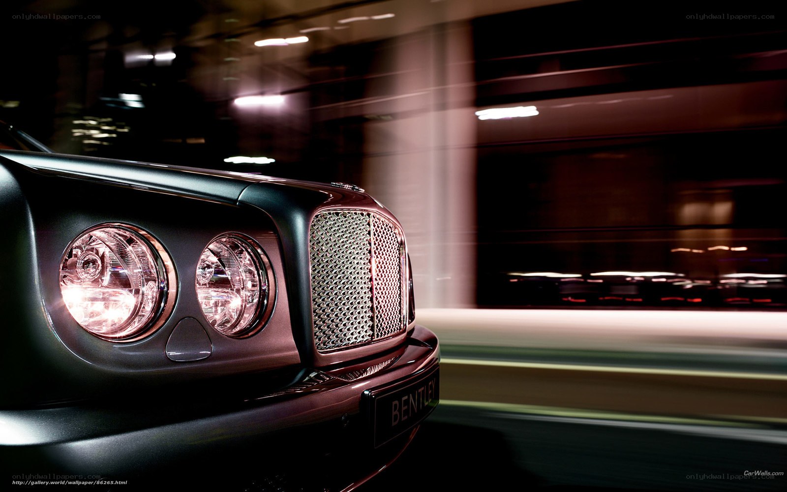 Bentley driving at night