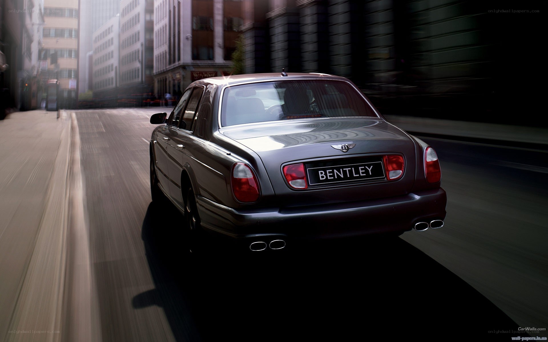 Bentley driving in city