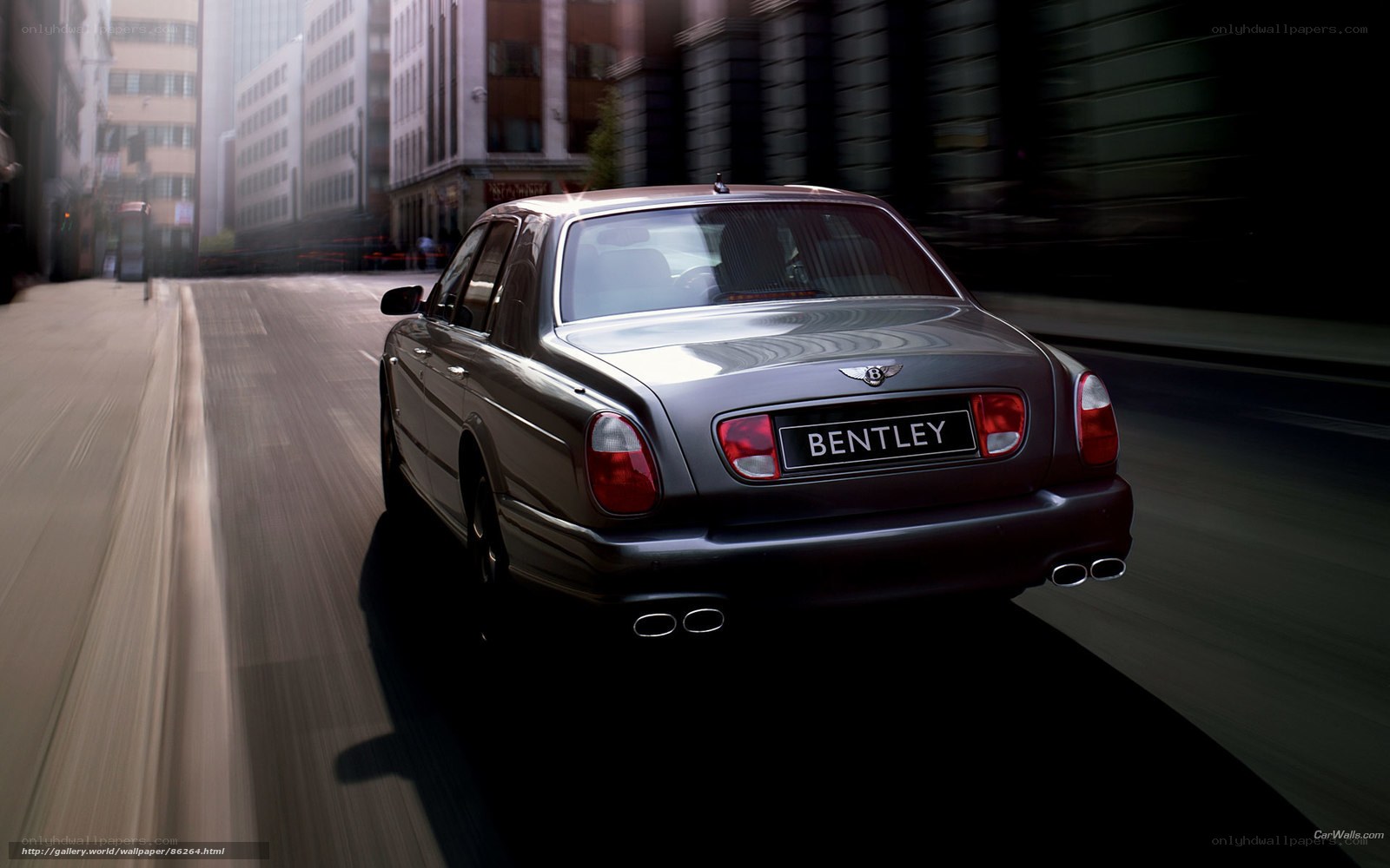 Bentley driving in city