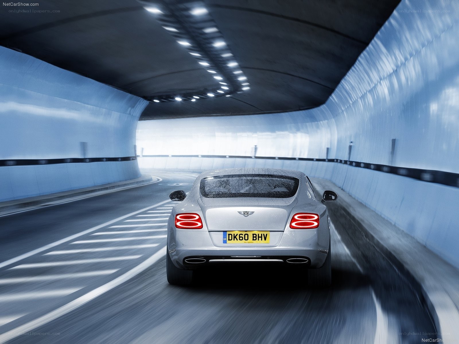 Bentley driving through tunnel