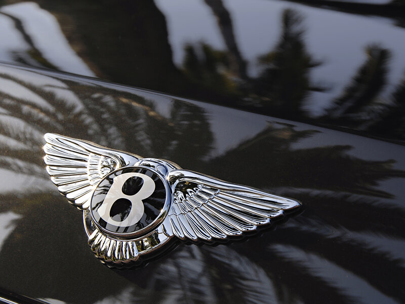 Bentley emblem on car hood