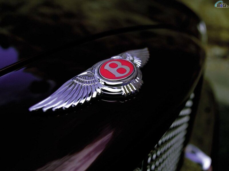 Bentley emblem on car hood