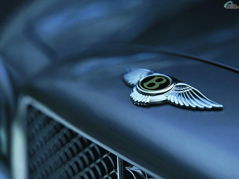 Bentley emblem on car hood