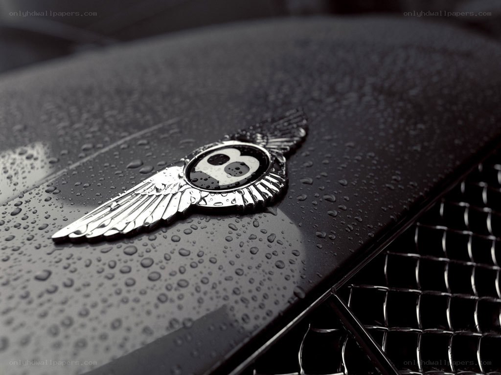 Bentley emblem on wet car