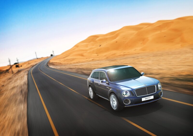 Bentley EXP 9 F on desert road
