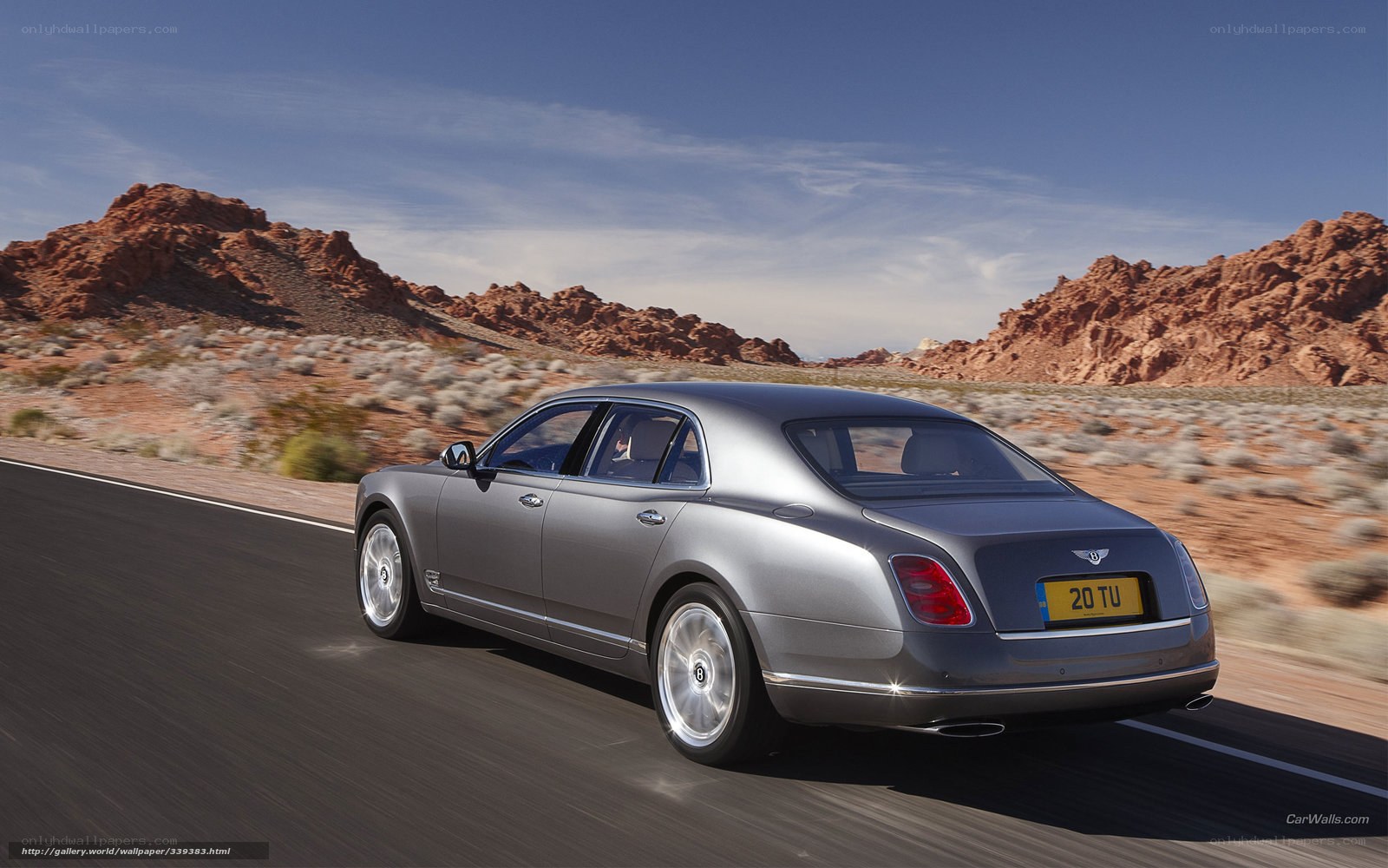 Bentley Flying Spur on desert road