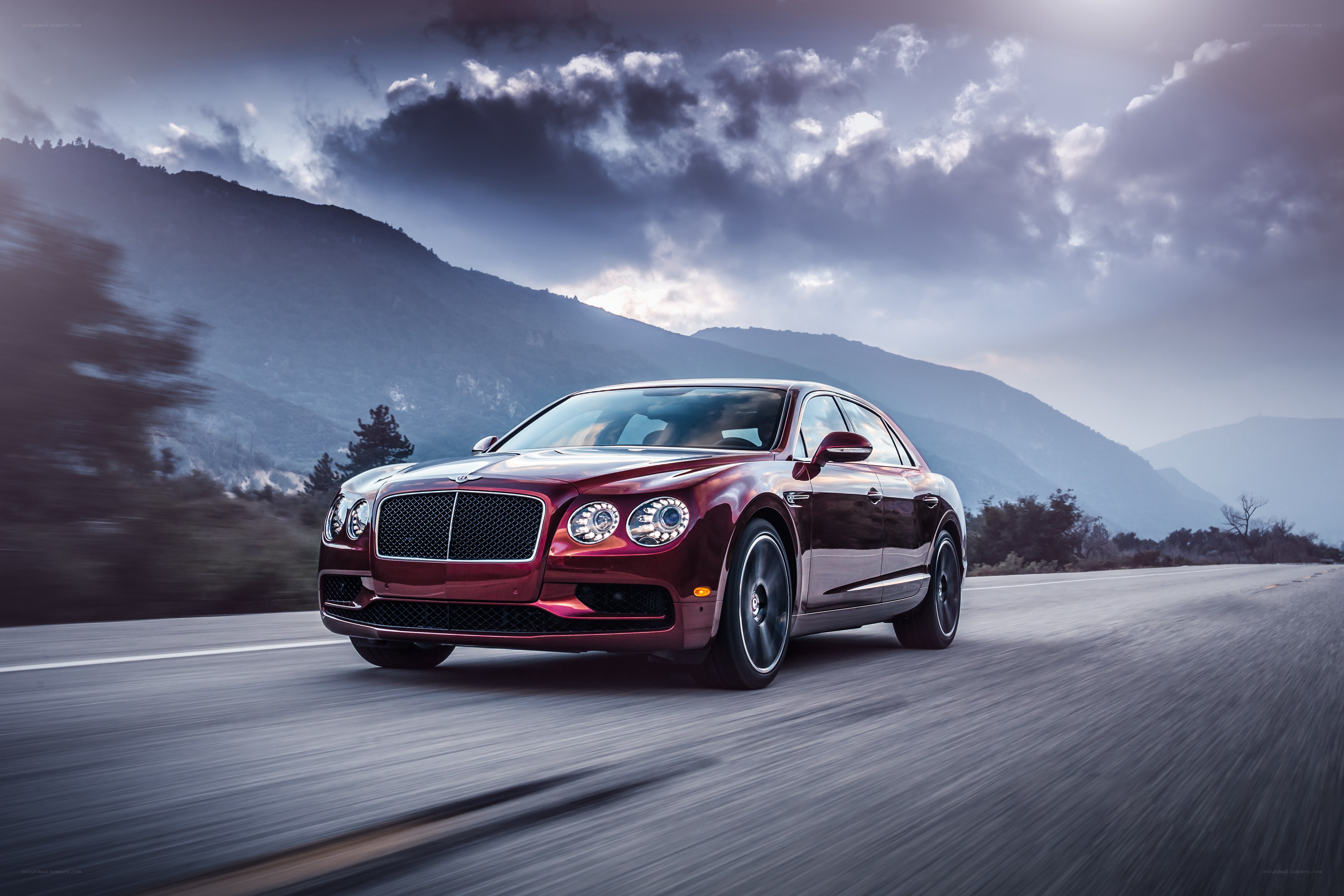 Bentley Flying Spur on mountain road