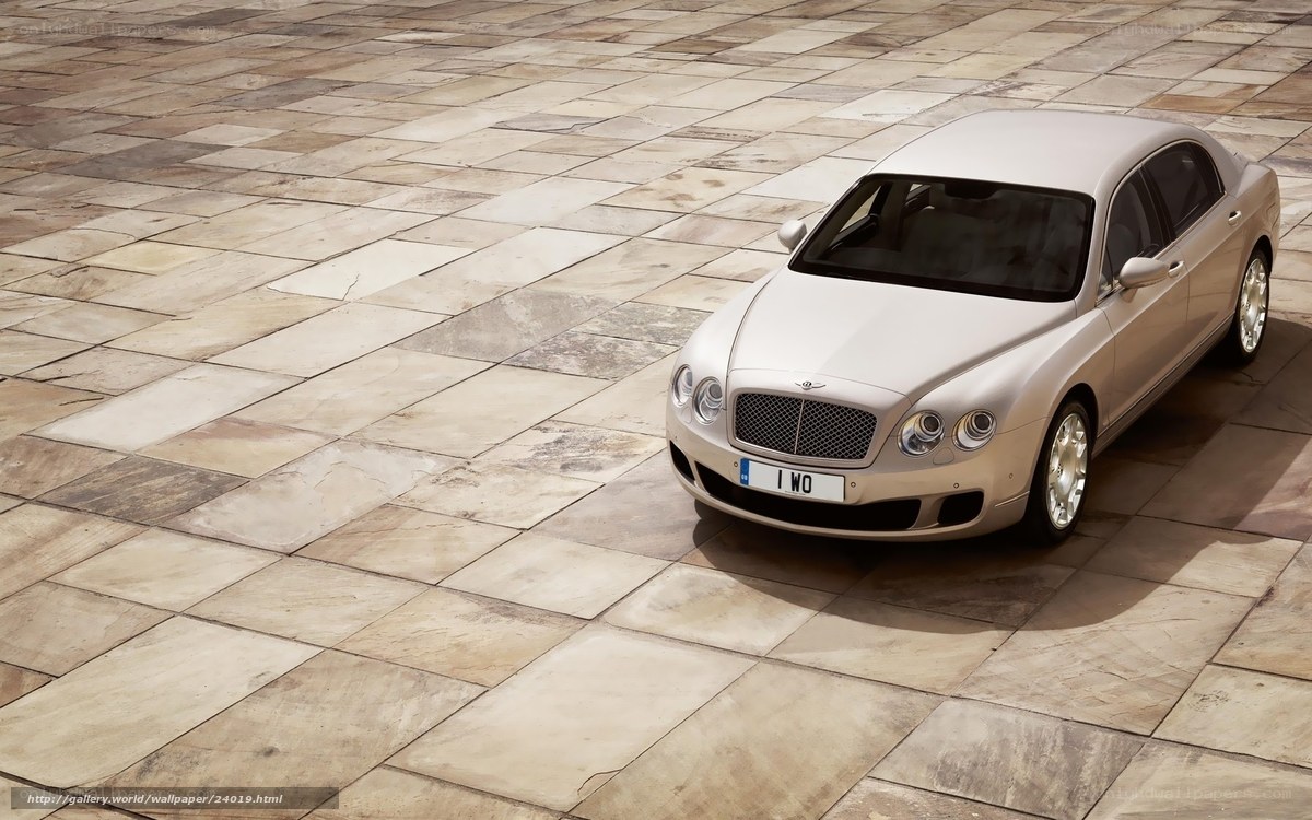Bentley Flying Spur on stone pavement