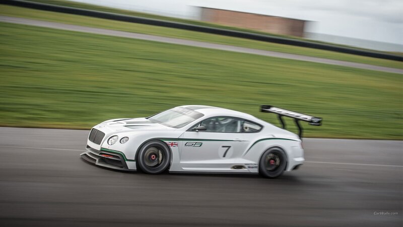 Bentley GT3 race car on track