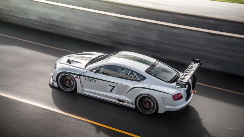 Bentley GT3 race car on track