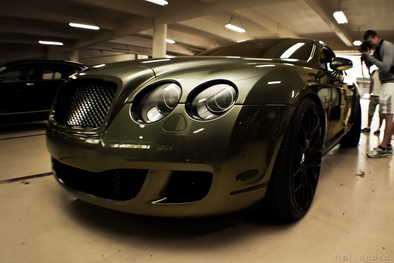 Bentley in a parking garage
