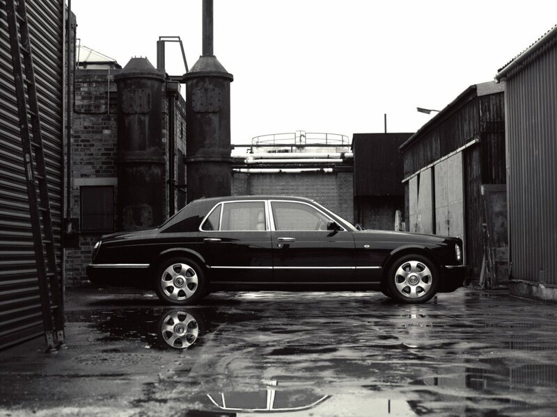Bentley in an industrial alley