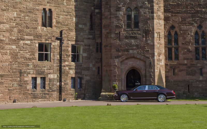 Bentley in front of castle
