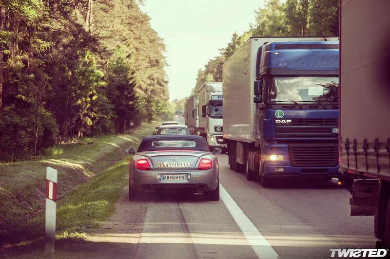 Bentley in traffic jam