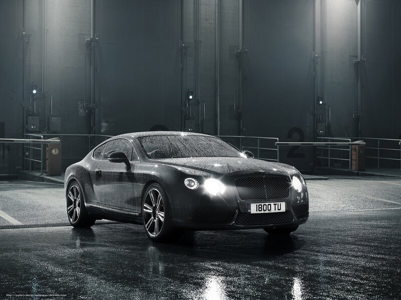 Bentley in wet garage