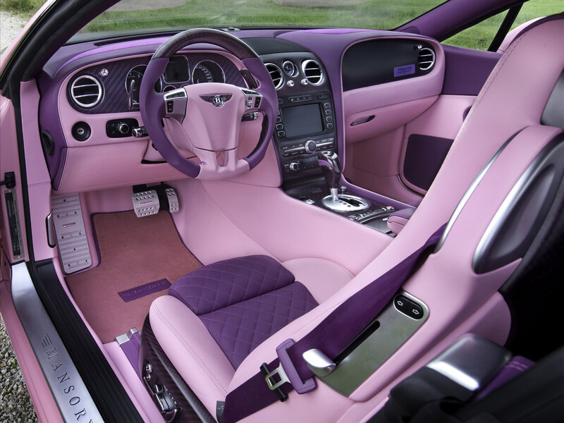 Bentley interior in pink and purple