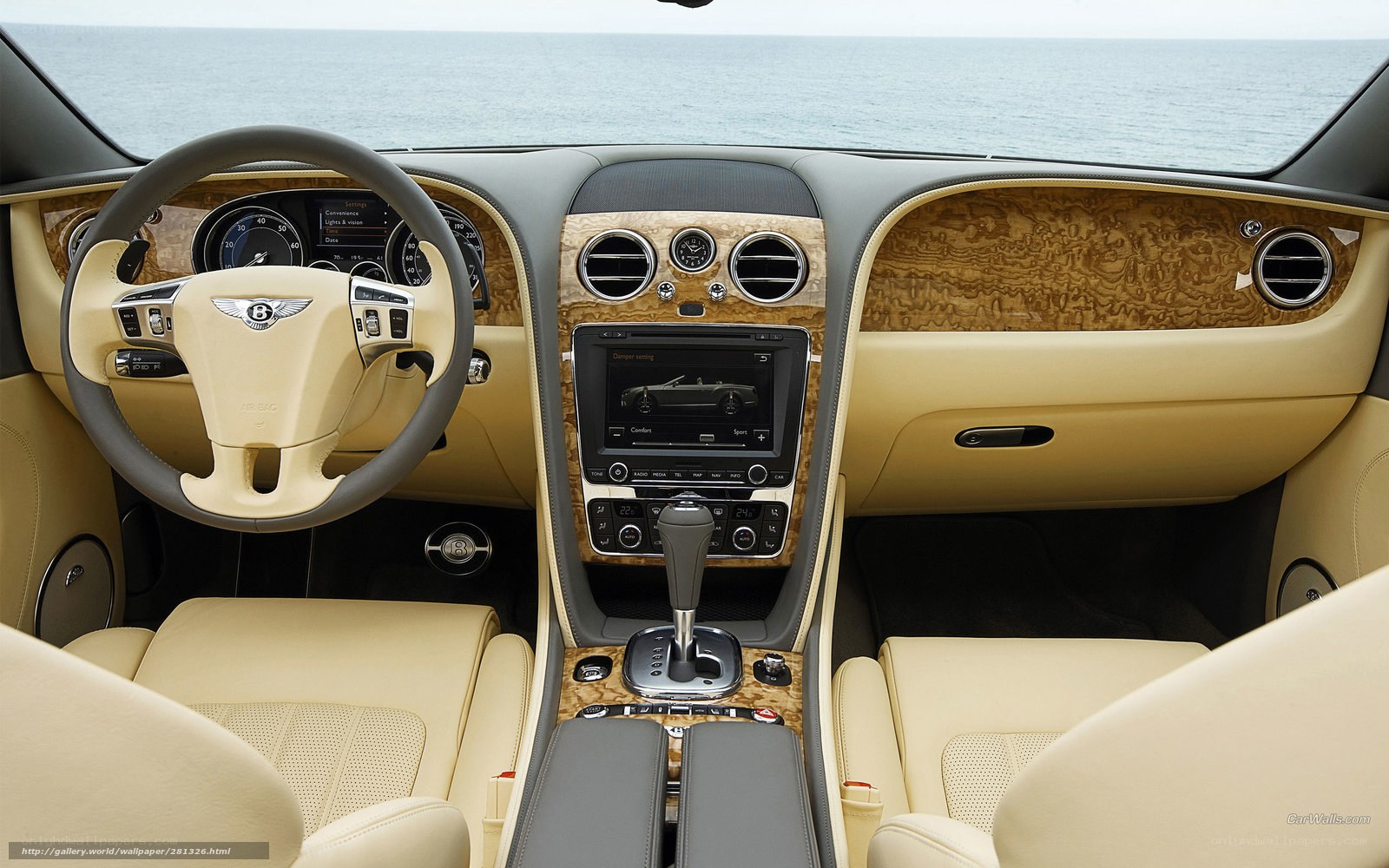 Bentley interior with ocean view