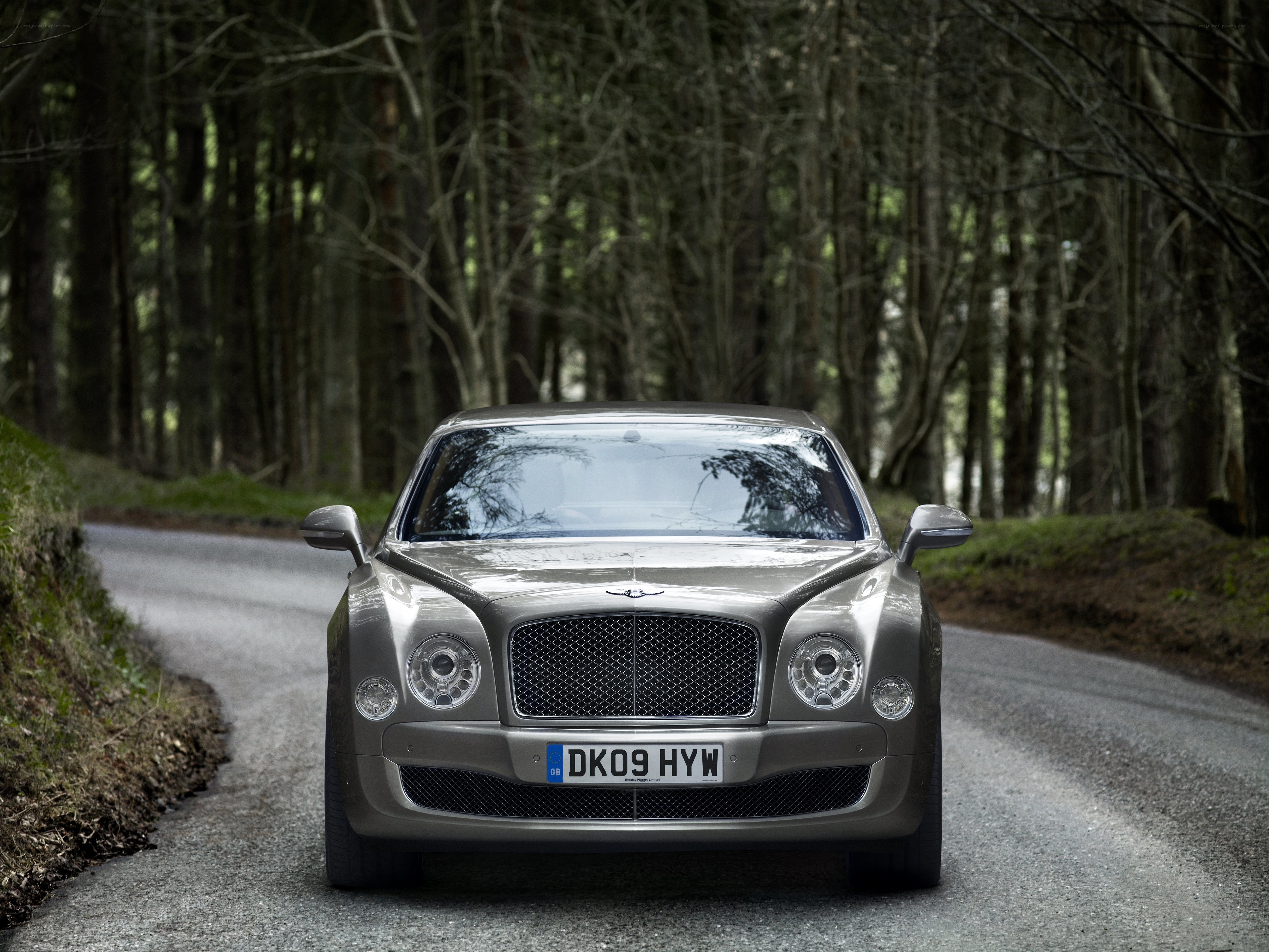 Bentley Mulsanne on a forest road