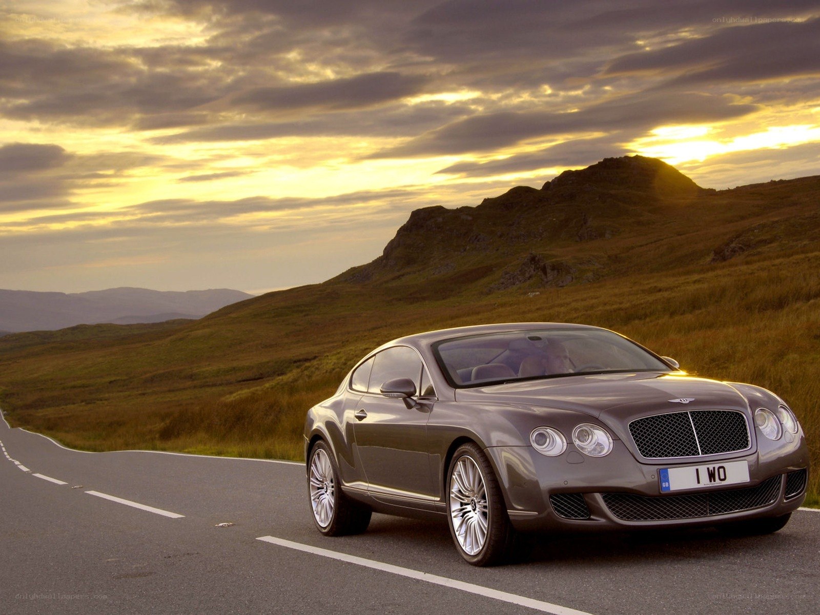 Bentley on a mountain road