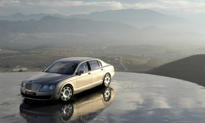 Bentley on a reflective platform
