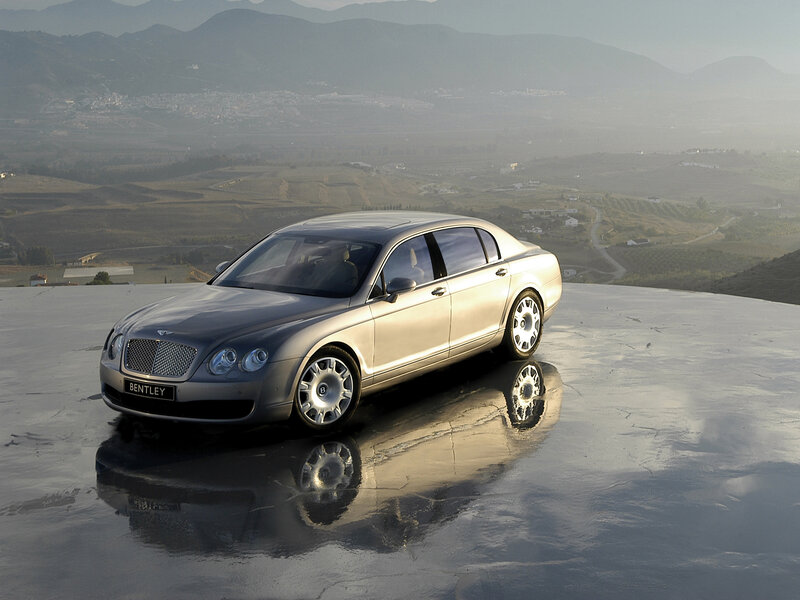Bentley on a reflective surface