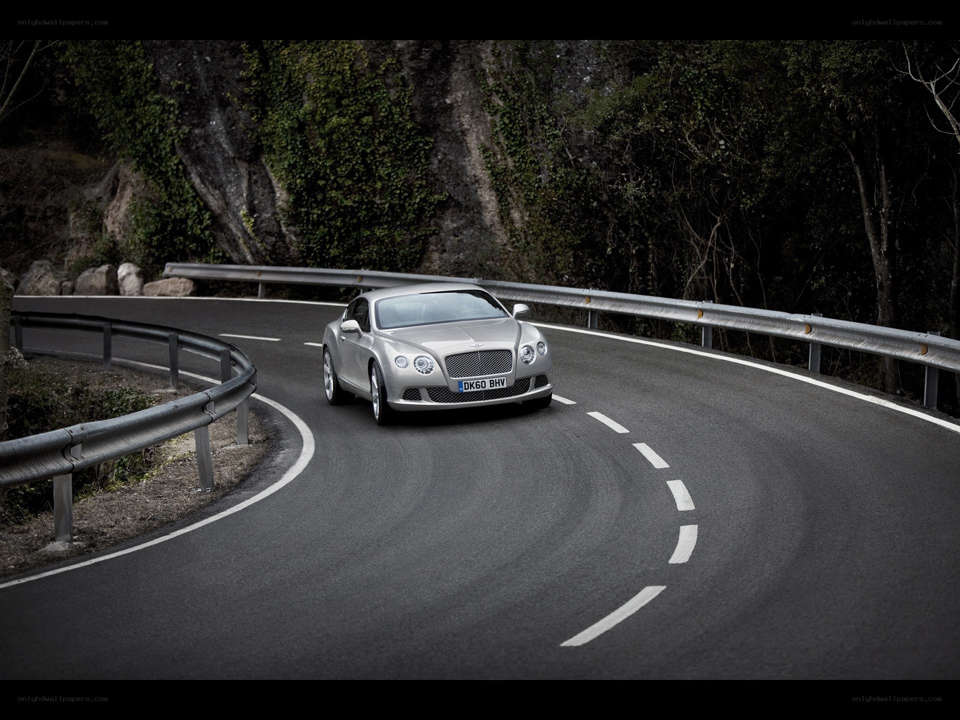 Bentley on a winding road