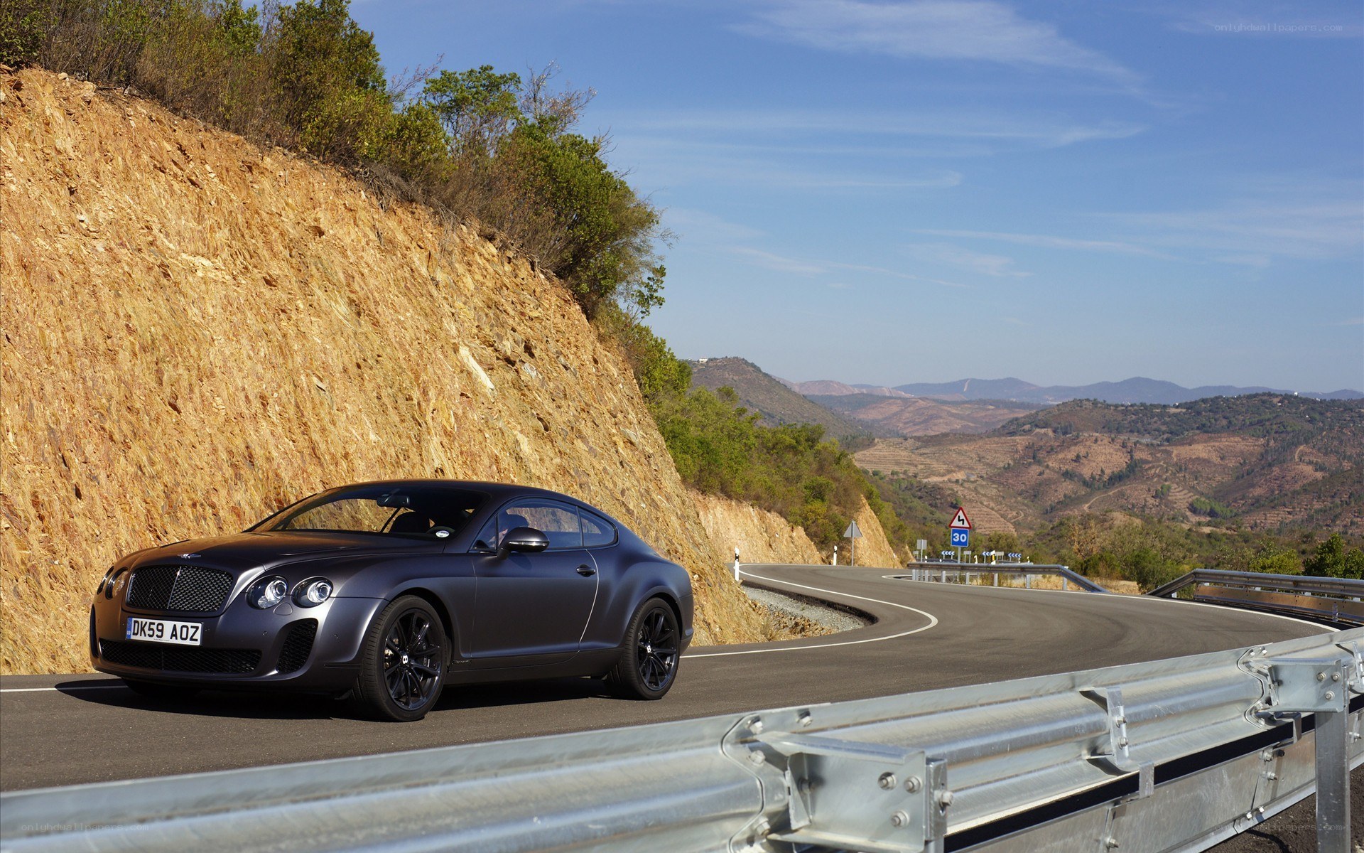 Bentley on a winding road