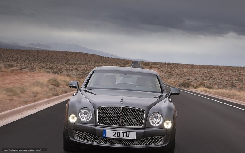 Bentley on desert road