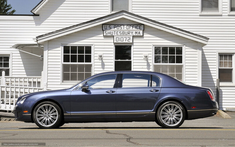 Bentley parked in front of post office