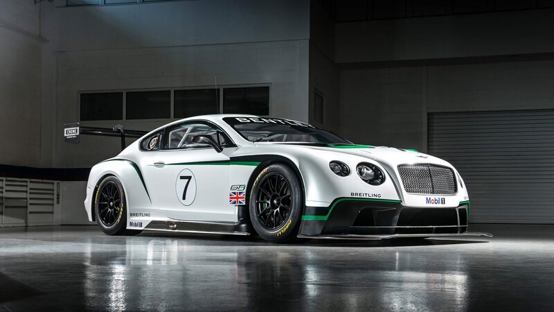 Bentley race car in garage