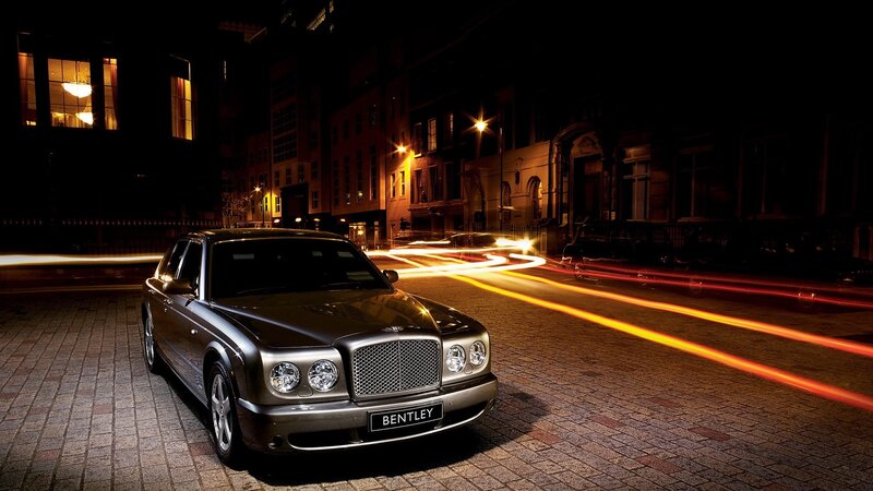 Bentley Sedan at Night — Black, Dramatic