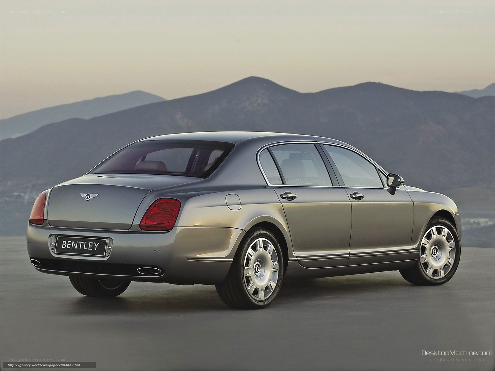 Bentley sedan in mountain setting