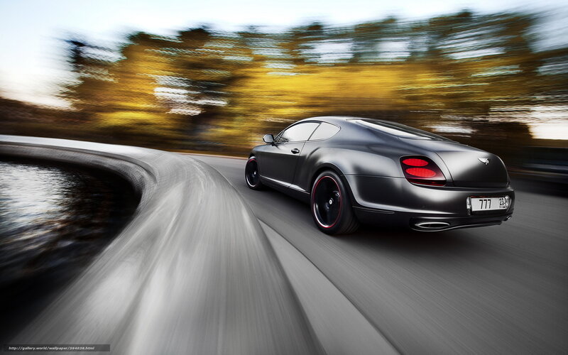 Bentley speeding on a road