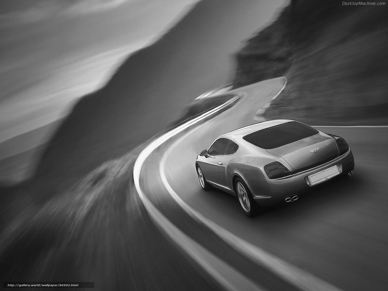 Bentley speeding on a winding road