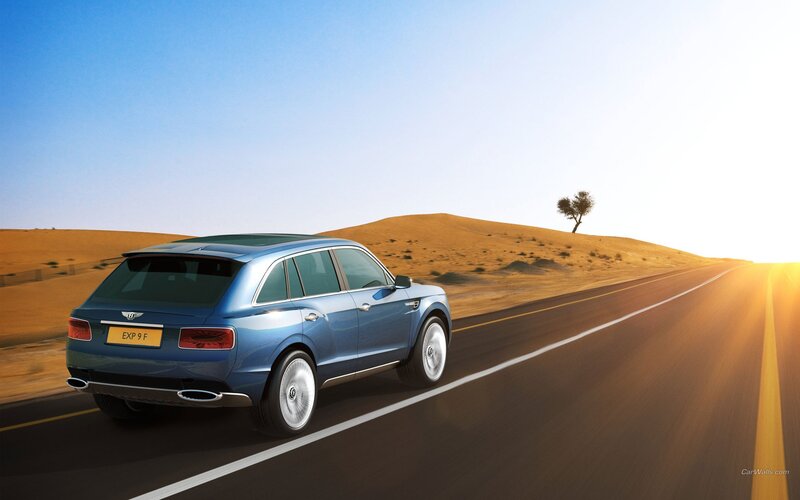 Bentley SUV on desert road